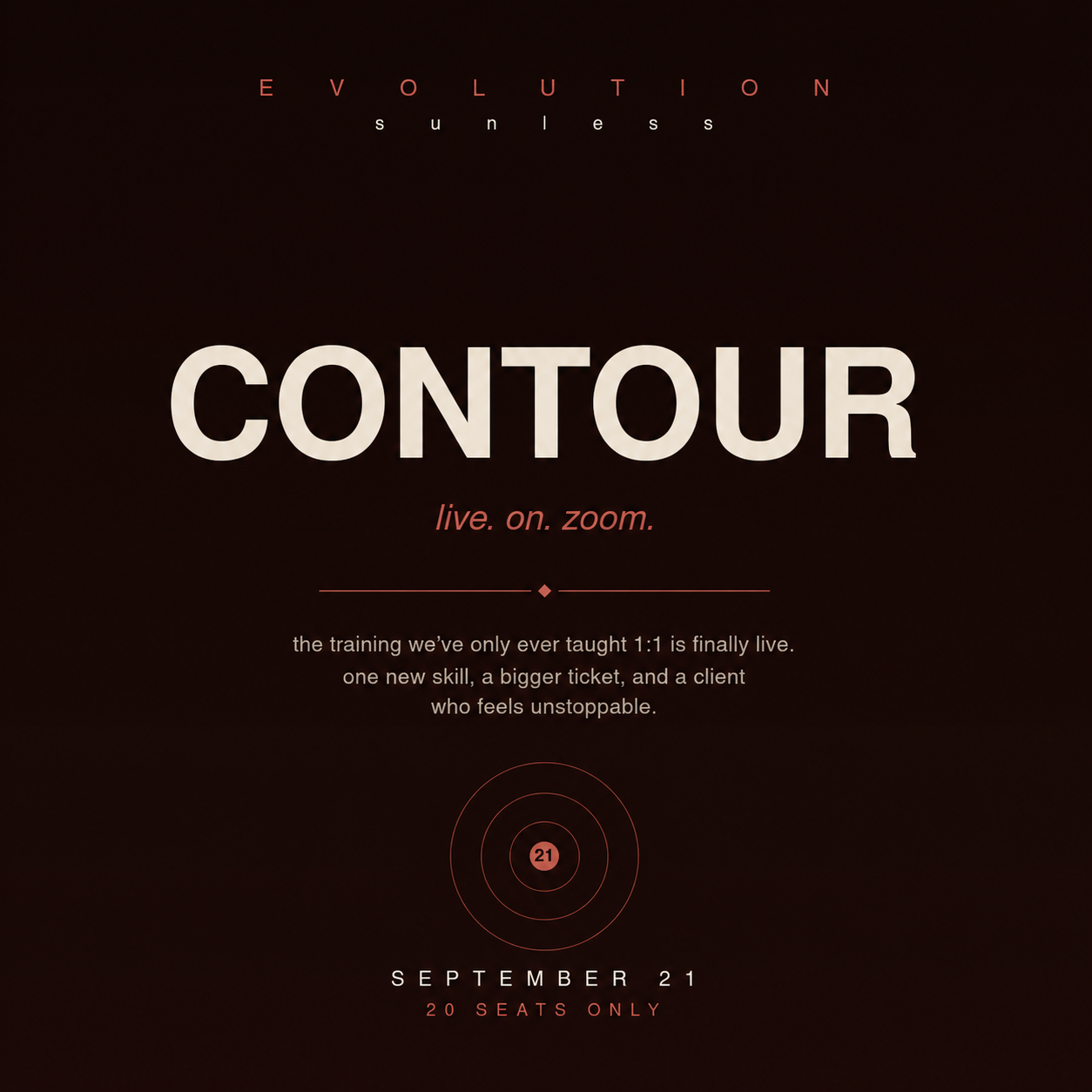 Evolution Sunless LIVE Contour Training September 21st